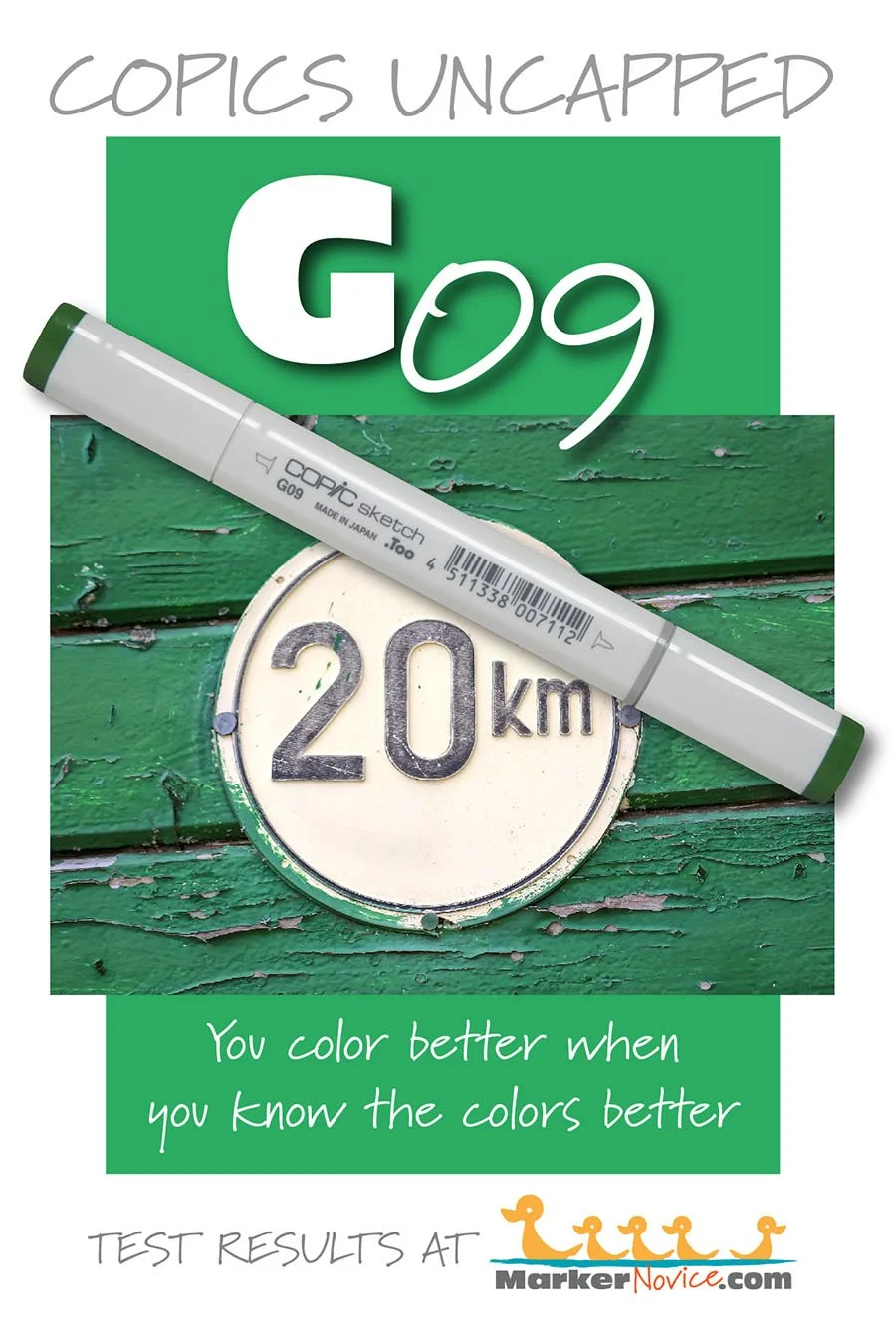 G09 Veronese Green: Copics Uncapped (Alcohol Marker Swatch, Ink